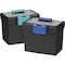 Storex File Storage Box, 10-9/10"Wx13-1/4"Dx11"H, Black/Blue STX61415B02C - alternate 2